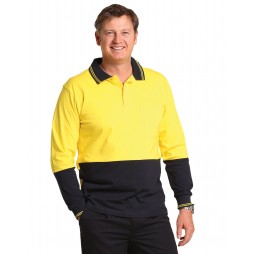 Cotton Jersey Long Sleeve Safety Polo