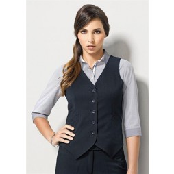 Ladies Peaked Vest With Knitted Back