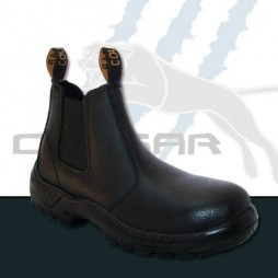 Black Leather Rambler Print - Chelsea Elastic Side Boots