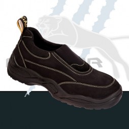 Black Nubuck Leather - Slip On Sports Shoe